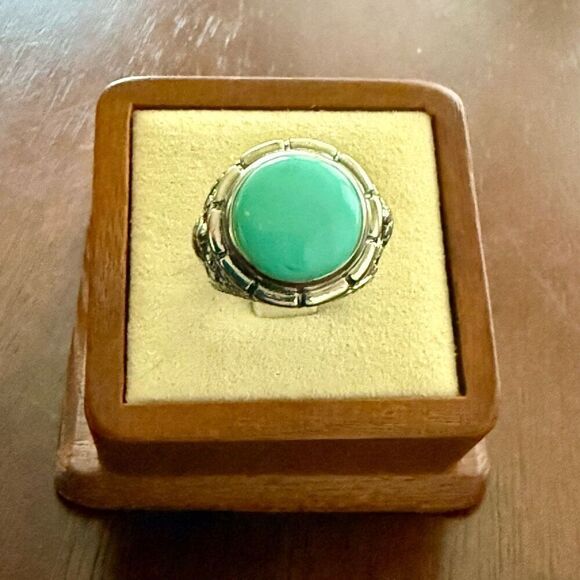 Mojave Blue Turquoise Turtle Motif Statement Ring Bold Southwestern Style New